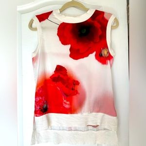 Ted baker London woven front sweater top sleeveless size 1